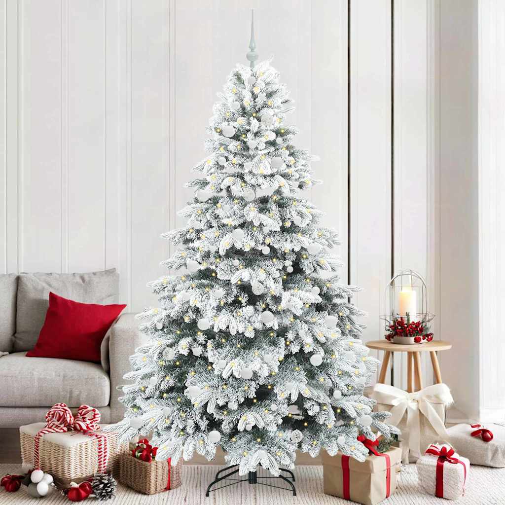 Albero di Natale artificiale con 300 LED Verde 210 cm PE e PVC