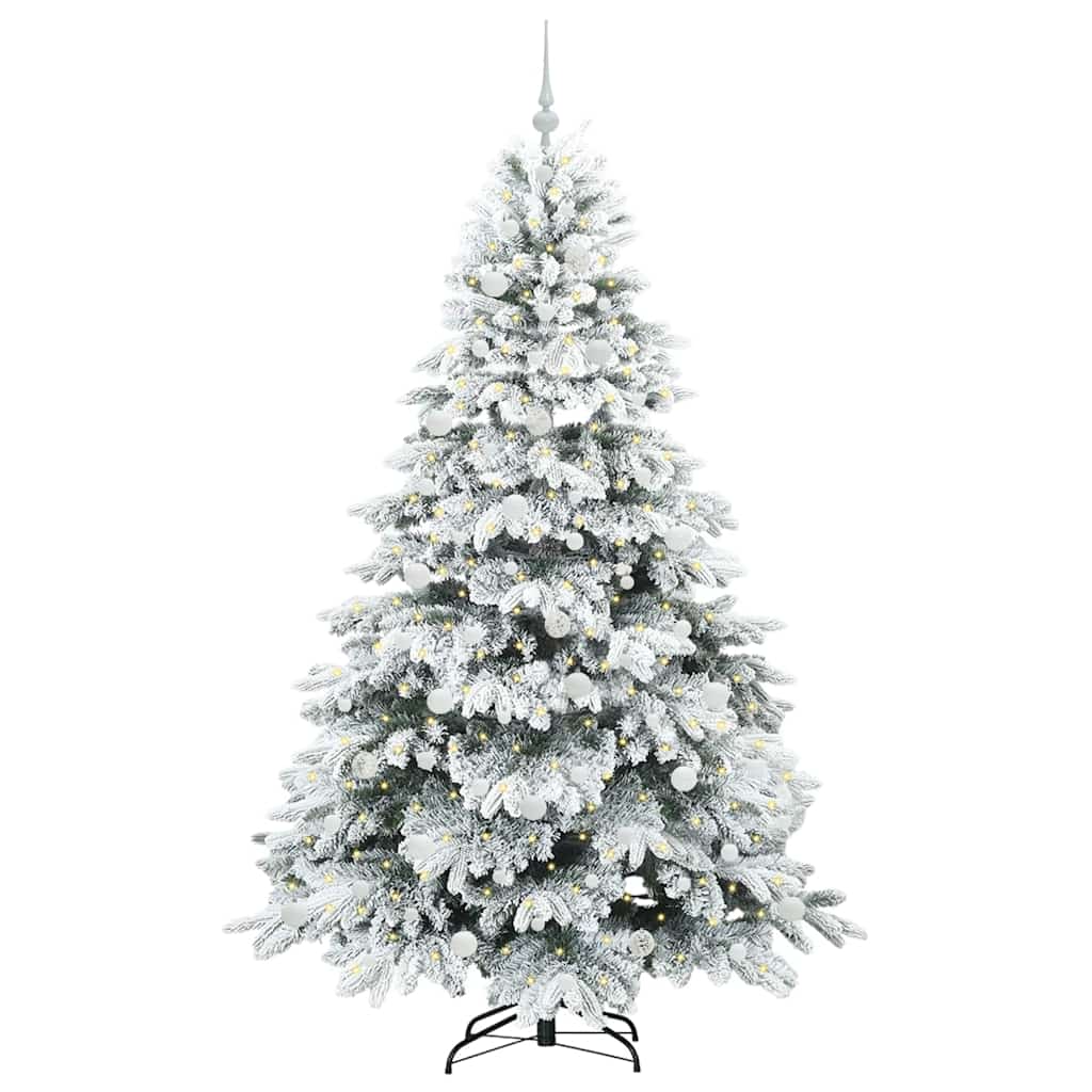 Albero di Natale artificiale con 300 LED Verde 210 cm PE e PVC