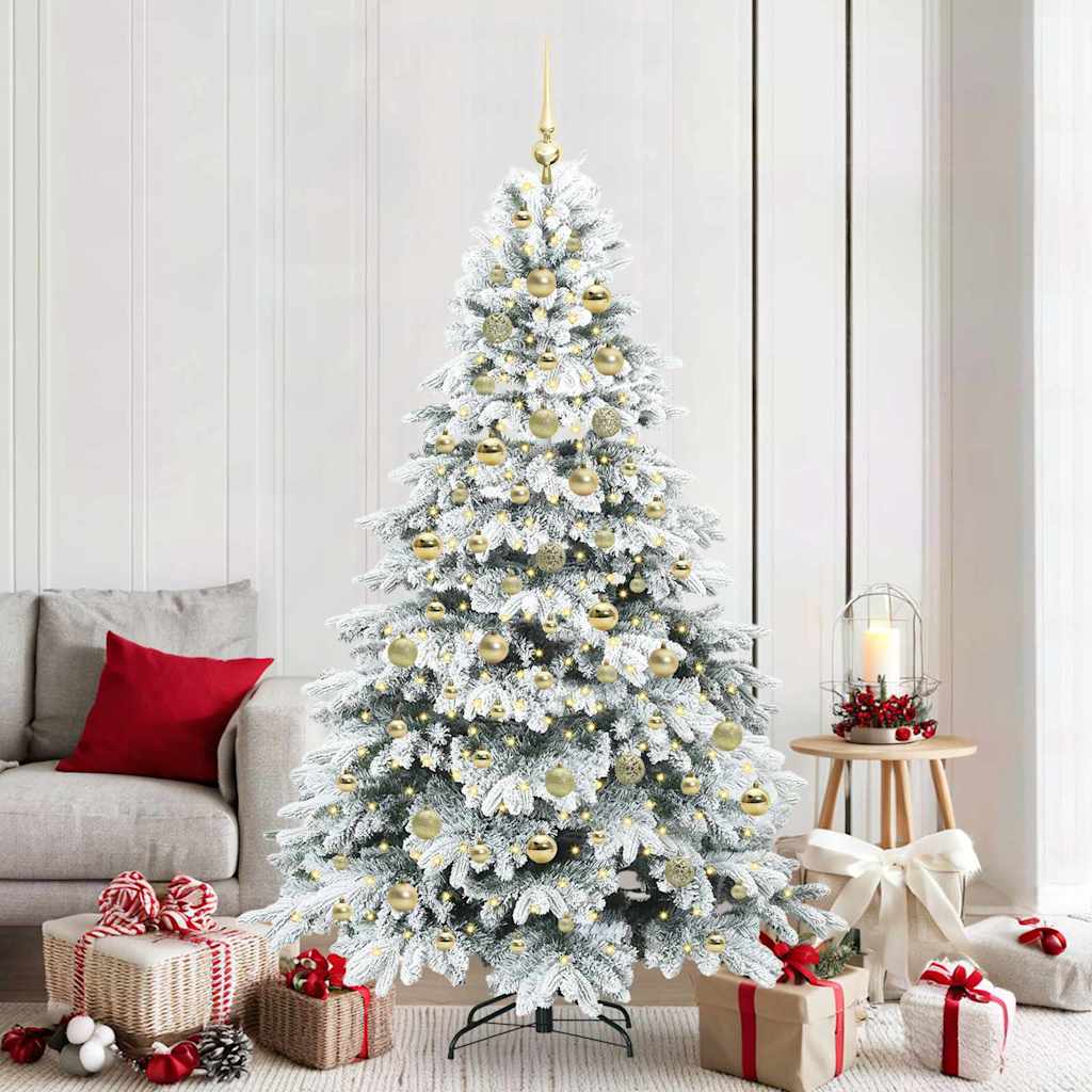 Albero di Natale artificiale con 300 LED Verde 210 cm PE e PVC