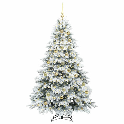 Albero di Natale artificiale con 300 LED Verde 210 cm PE e PVC