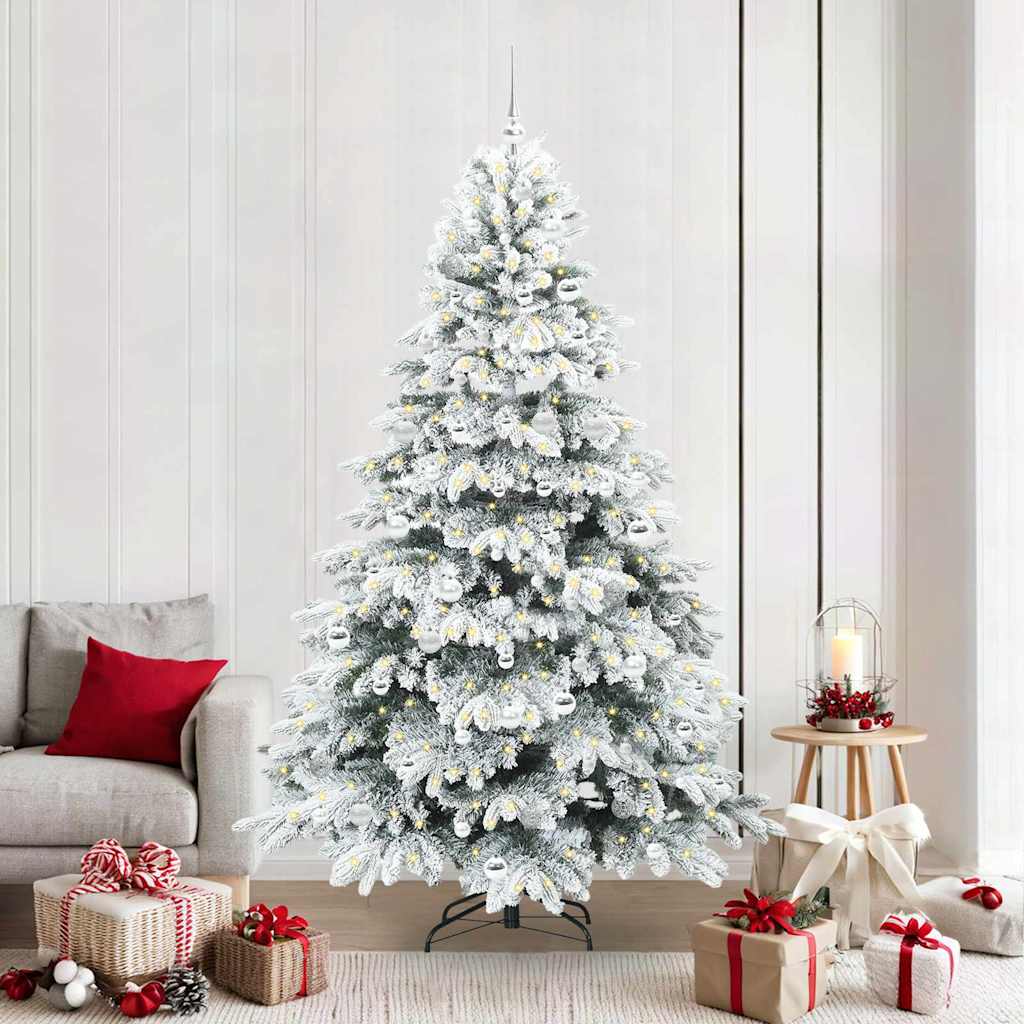 Albero di Natale artificiale con 300 LED Verde 210 cm PE e PVC