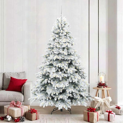 Albero di Natale artificiale con 300 LED Verde 210 cm PE e PVC