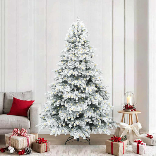 Albero di Natale artificiale con 300 LED Verde 210 cm PE e PVC