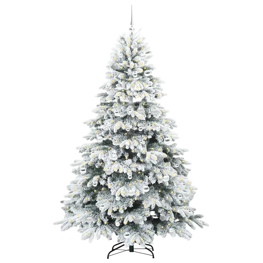 Albero di Natale artificiale con 300 LED Verde 210 cm PE e PVC