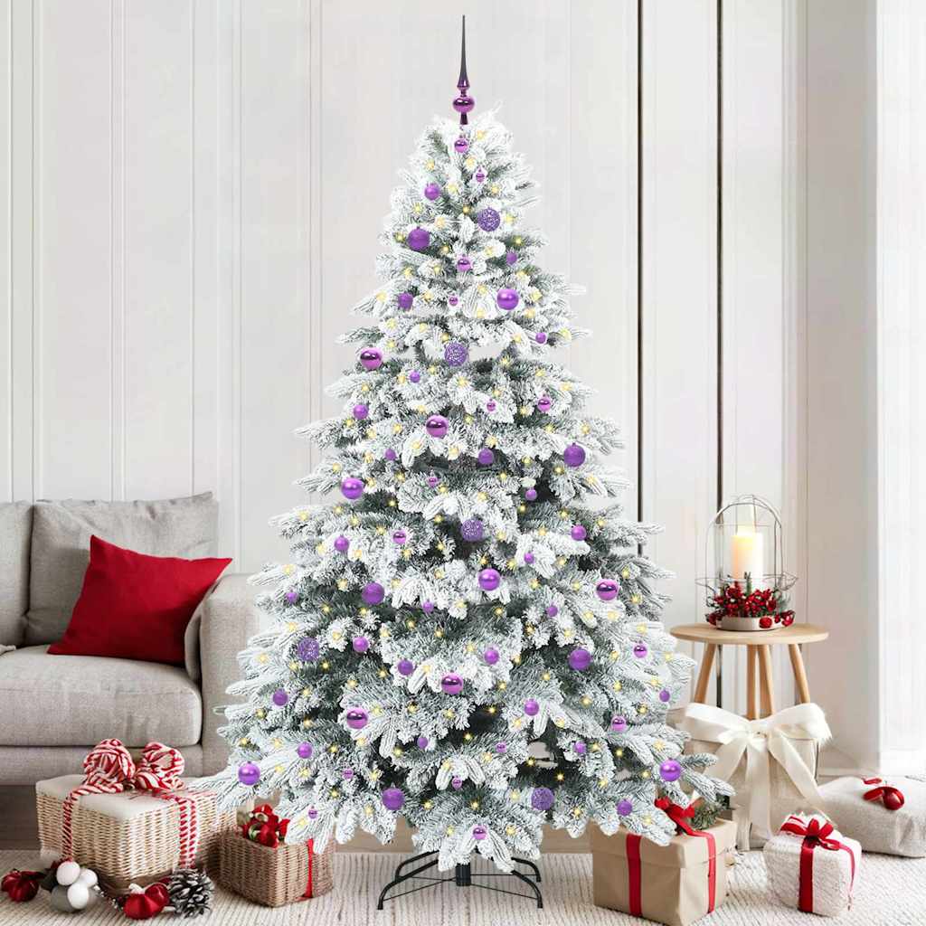 Albero di Natale artificiale con 300 LED Verde 210 cm PE e PVC