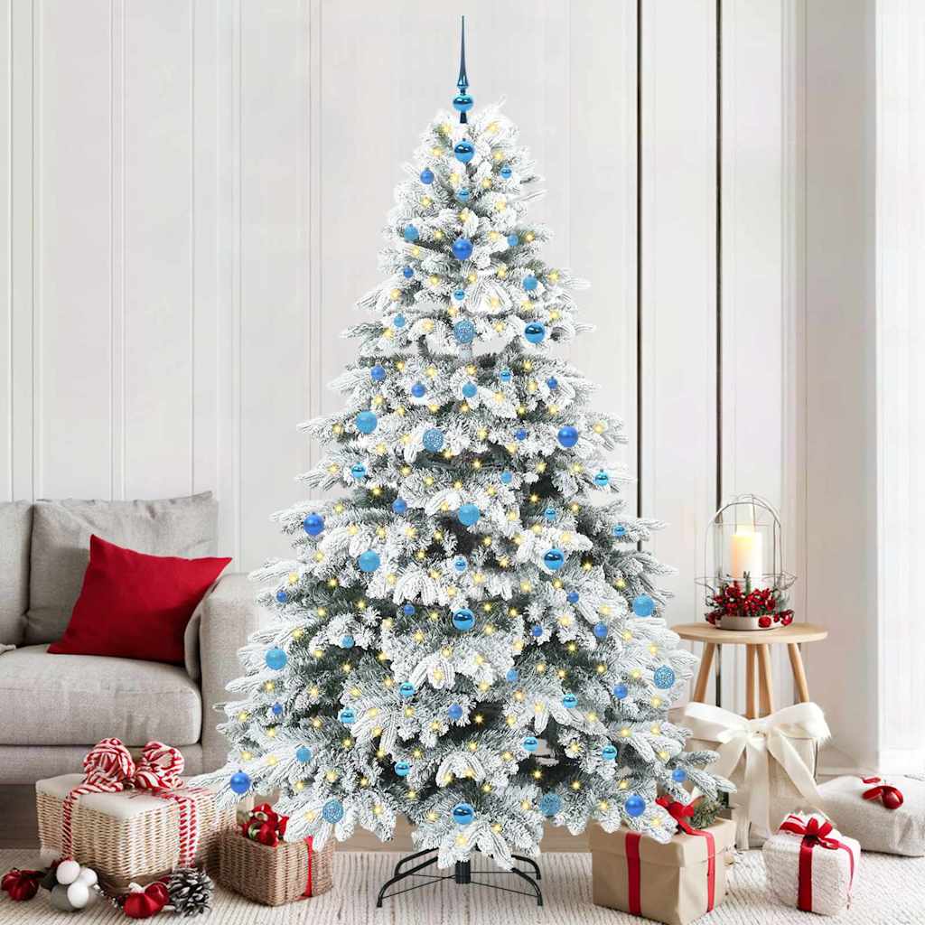 Albero di Natale artificiale con 300 LED Verde 210 cm PE e PVC