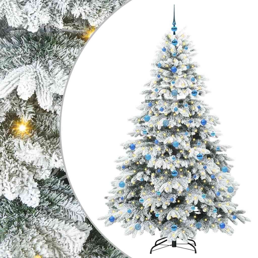 Albero di Natale artificiale con 300 LED Verde 210 cm PE e PVC