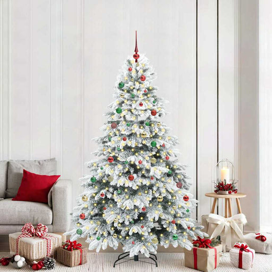 Albero di Natale artificiale con 300 LED Verde 210 cm PE e PVC