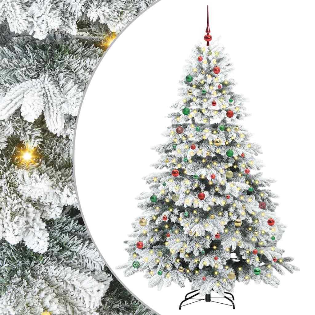 Albero di Natale artificiale con 300 LED Verde 210 cm PE e PVC