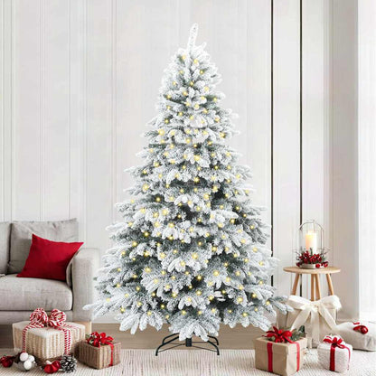 Albero di Natale artificiale con 300 LED Verde 240 cm PE e PVC