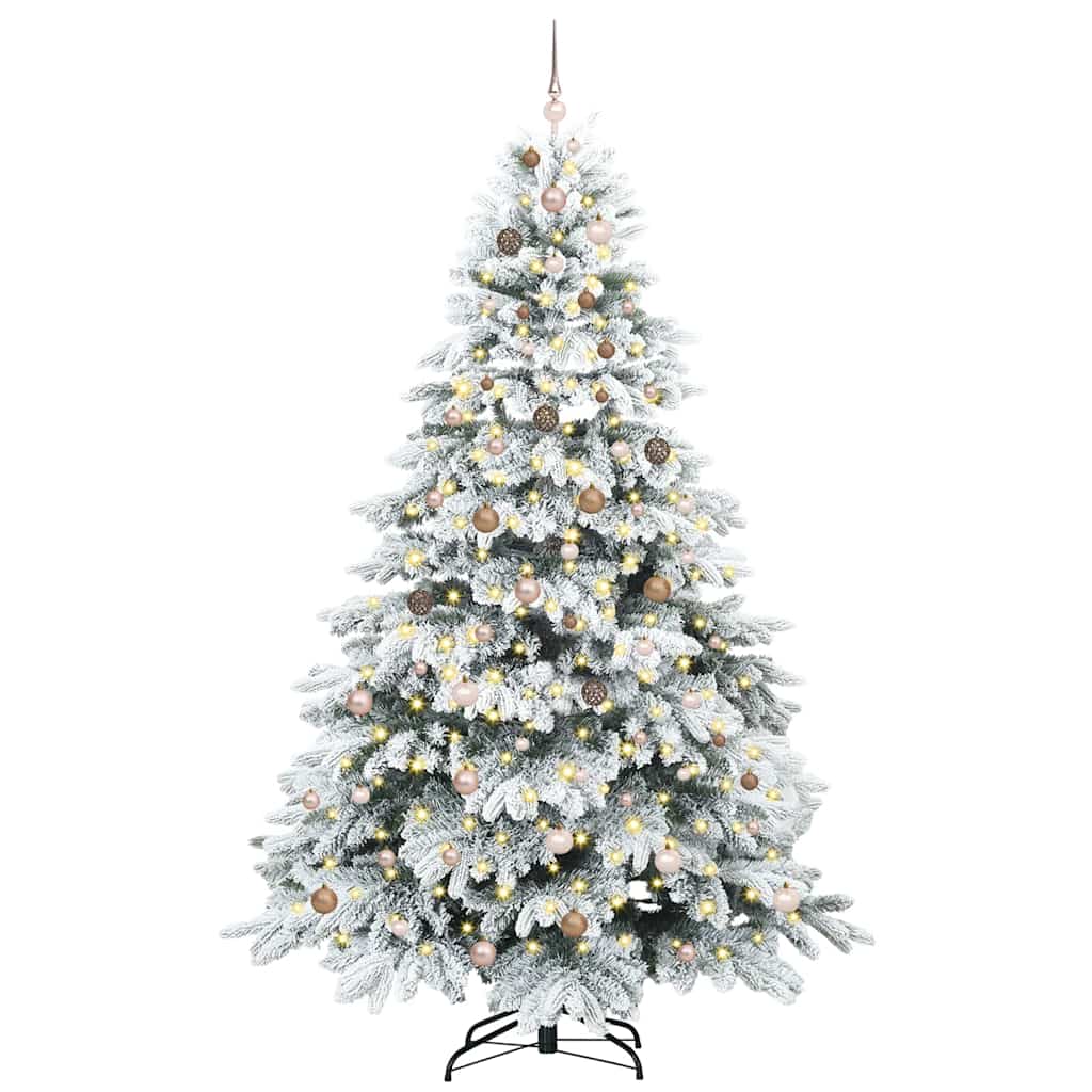 Albero di Natale artificiale con 300 LED Verde 240 cm PE e PVC