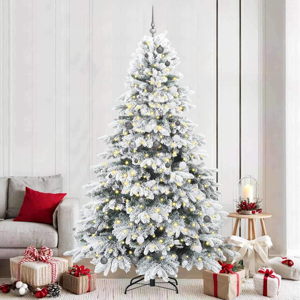 Albero di Natale artificiale con 300 LED Verde 240 cm PE e PVC
