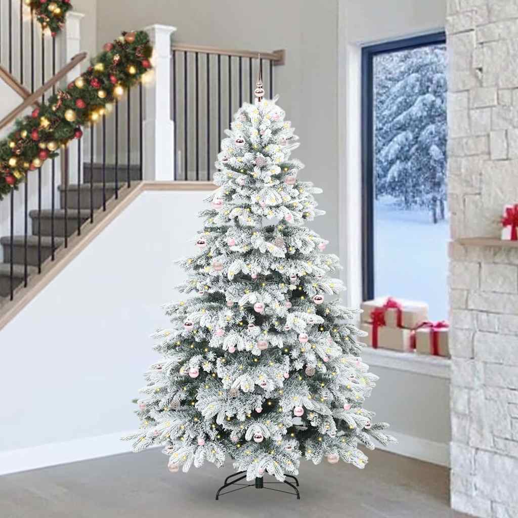 Albero di Natale artificiale con 300 LED Verde 240 cm PE e PVC