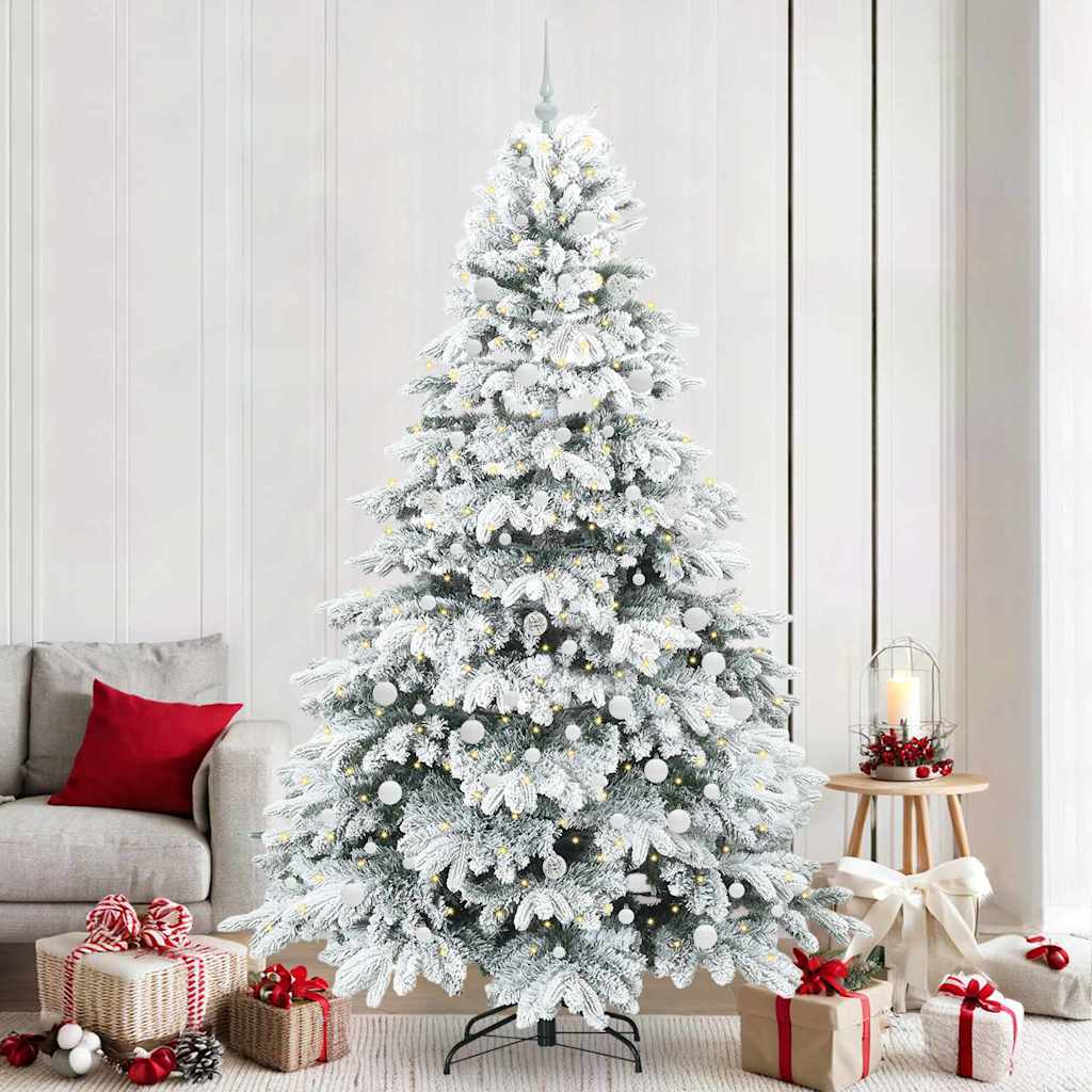 Albero di Natale artificiale con 300 LED Verde 240 cm PE e PVC