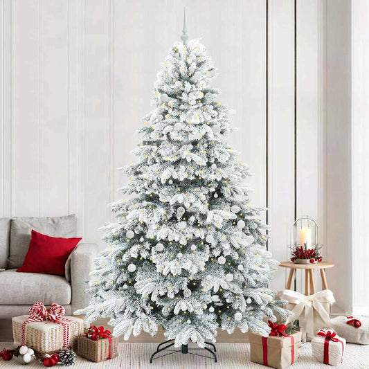 Albero di Natale artificiale con 300 LED Verde 240 cm PE e PVC