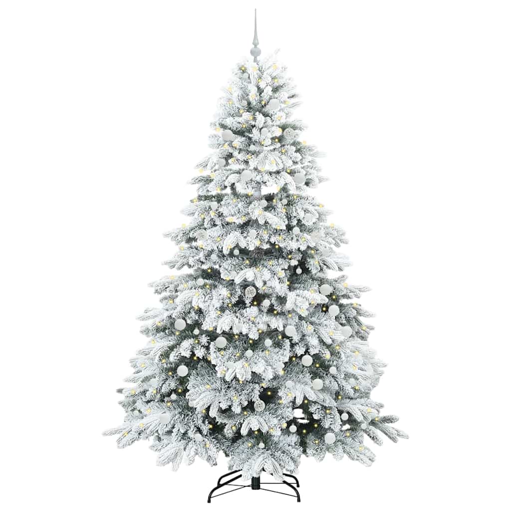 Albero di Natale artificiale con 300 LED Verde 240 cm PE e PVC