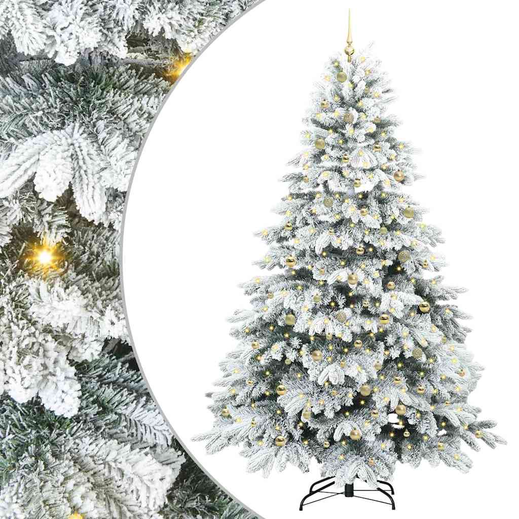 Albero di Natale artificiale con 300 LED Verde 240 cm PE e PVC