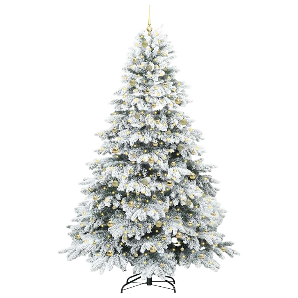 Albero di Natale artificiale con 300 LED Verde 240 cm PE e PVC