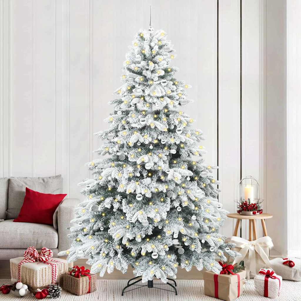 Albero di Natale artificiale con 300 LED Verde 240 cm PE e PVC