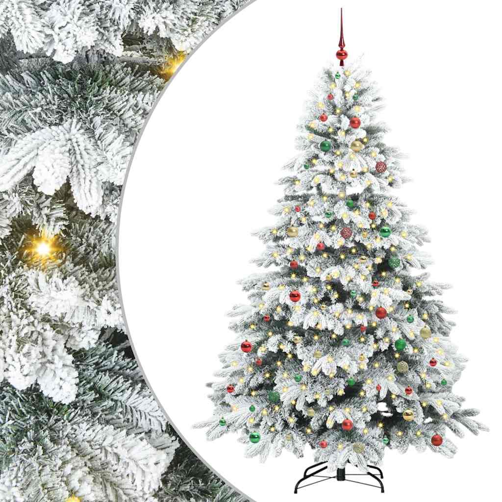Albero di Natale artificiale con 300 LED Verde 240 cm PE e PVC