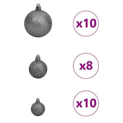 Albero di Natale Artificiale con Rami Pieghevoli 240 cm PVC