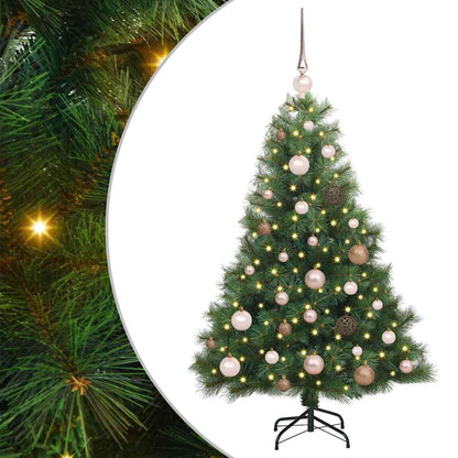 Albero di Natale artificiale con 150 LED Verde 120 cm PE e PVC