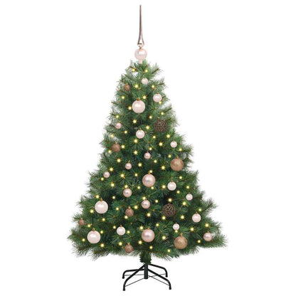Albero di Natale artificiale con 150 LED Verde 120 cm PE e PVC