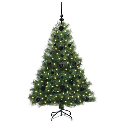 Albero di Natale artificiale con 150 LED Verde 120 cm PE e PVC