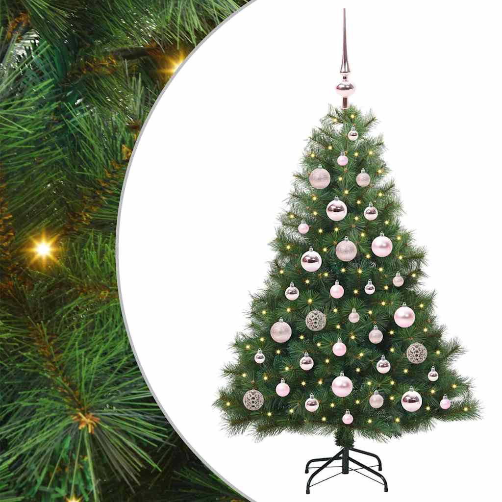 Albero di Natale artificiale con 150 LED Verde 120 cm PE e PVC