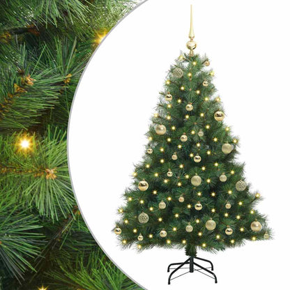 Albero di Natale artificiale con 150 LED Verde 120 cm PE e PVC