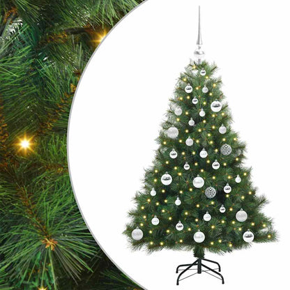 Albero di Natale artificiale con 150 LED Verde 120 cm PE e PVC