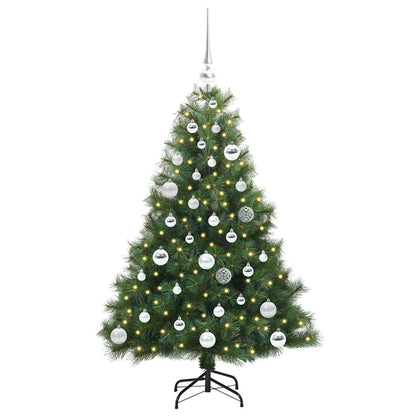 Albero di Natale artificiale con 150 LED Verde 120 cm PE e PVC