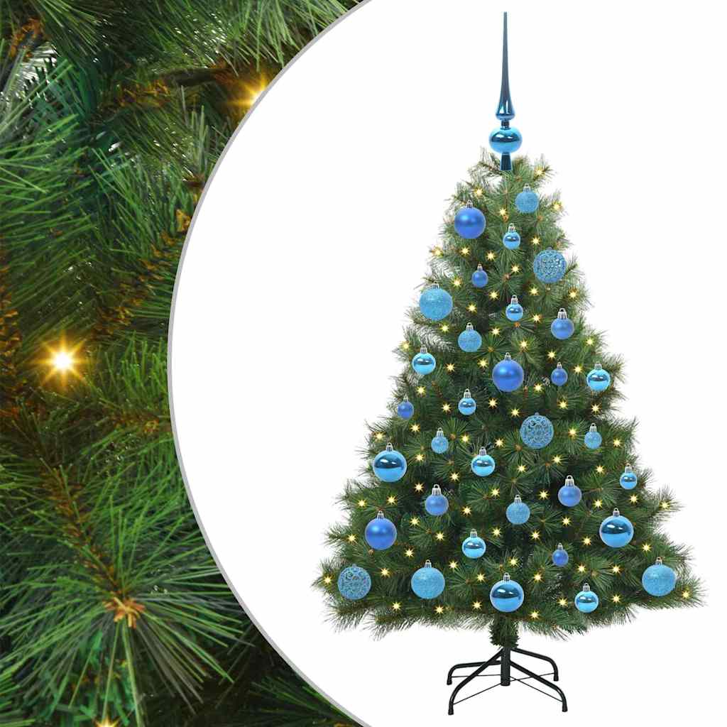 Albero di Natale artificiale con 150 LED Verde 120 cm PE e PVC