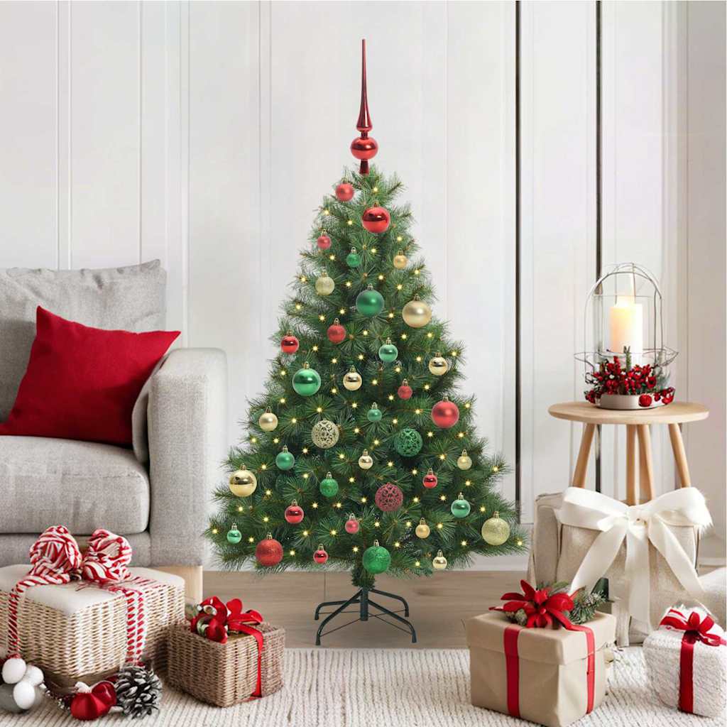 Albero di Natale artificiale con 150 LED Verde 120 cm PE e PVC