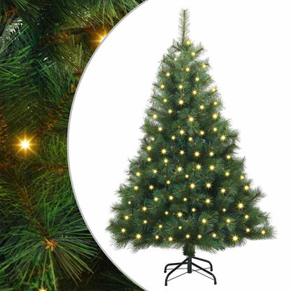 Albero di Natale artificiale con 150 LED Verde 150 cm PE e PVC