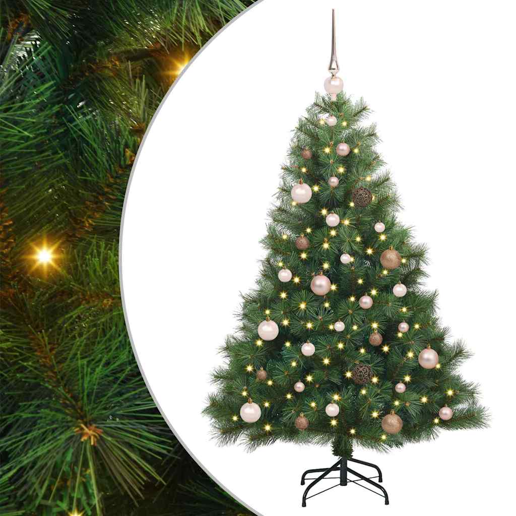 Albero di Natale artificiale con 150 LED Verde 150 cm PE e PVC