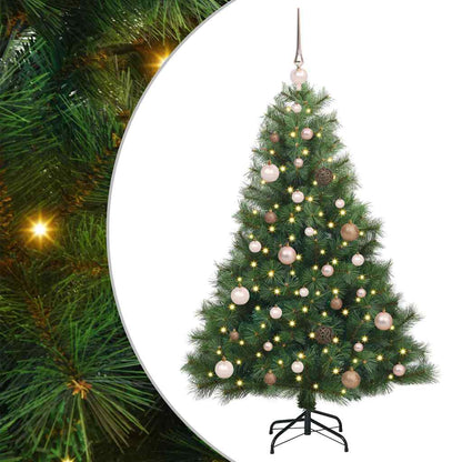 Albero di Natale artificiale con 150 LED Verde 150 cm PE e PVC