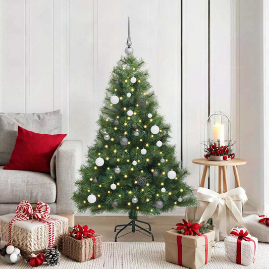 Albero di Natale artificiale con 150 LED Verde 150 cm PE e PVC