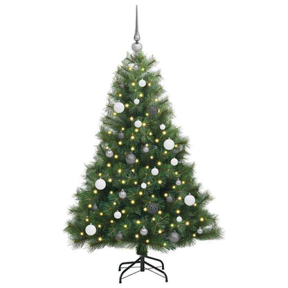Albero di Natale artificiale con 150 LED Verde 150 cm PE e PVC