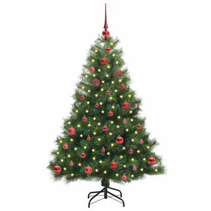 Albero di Natale artificiale con 150 LED Verde 150 cm PE e PVC