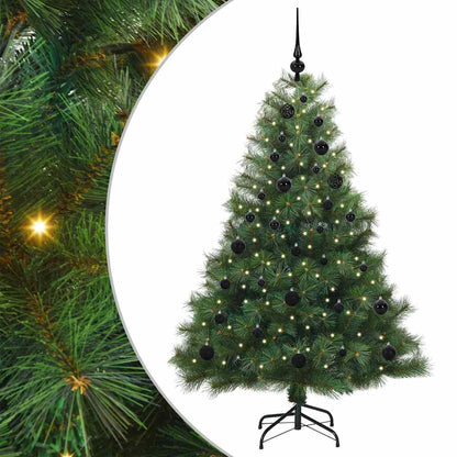 Albero di Natale artificiale con 150 LED Verde 150 cm PE e PVC