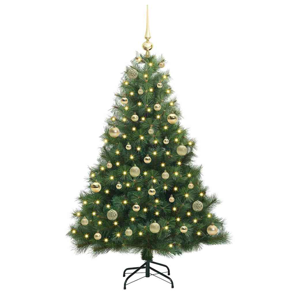 Albero di Natale artificiale con 150 LED Verde 150 cm PE e PVC