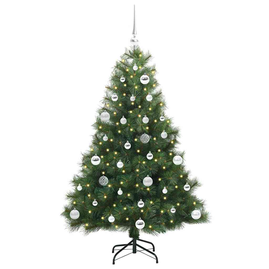 Albero di Natale artificiale con 150 LED Verde 150 cm PE e PVC