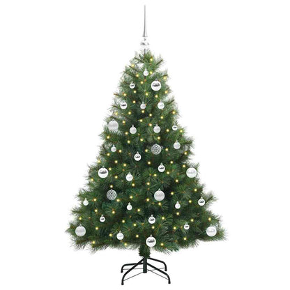 Albero di Natale artificiale con 150 LED Verde 150 cm PE e PVC