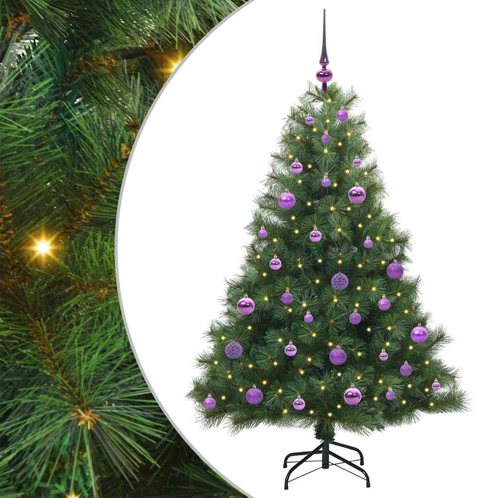 Albero di Natale artificiale con 150 LED Verde 150 cm PE e PVC
