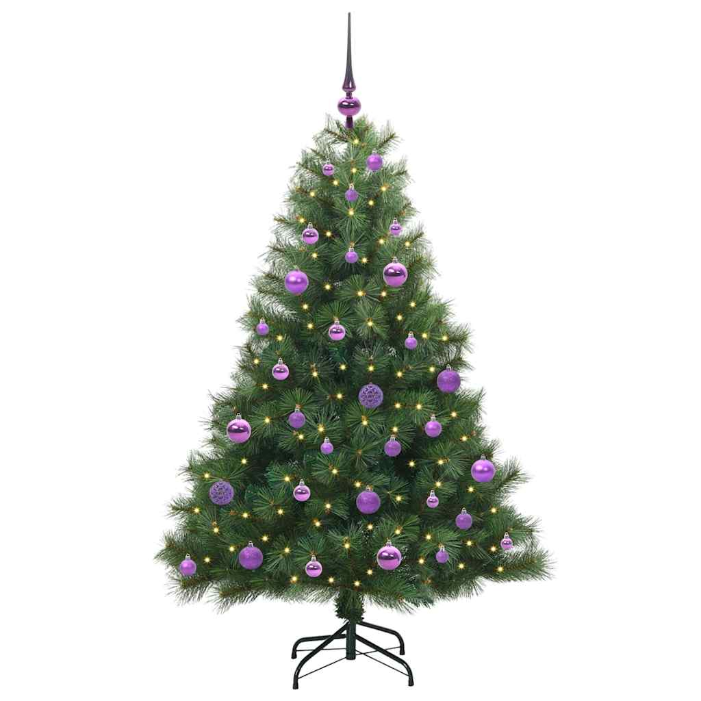 Albero di Natale artificiale con 150 LED Verde 150 cm PE e PVC