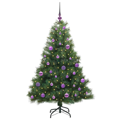 Albero di Natale artificiale con 150 LED Verde 150 cm PE e PVC