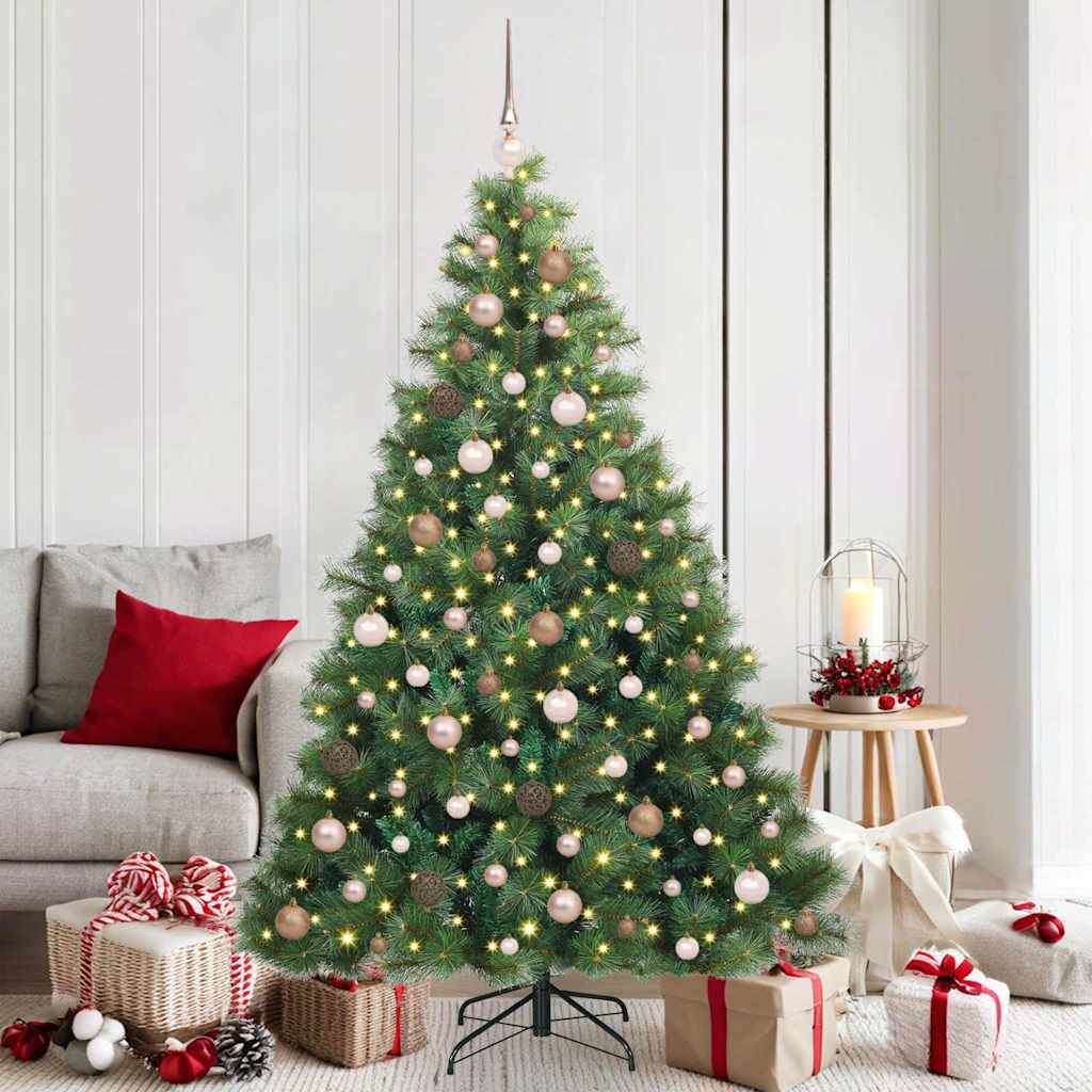 Albero di Natale artificiale con 300 LED Verde 180 cm PE e PVC