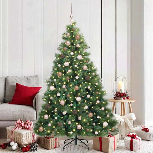 Albero di Natale artificiale con 300 LED Verde 180 cm PE e PVC