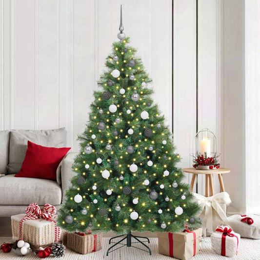 Albero di Natale artificiale con 300 LED Verde 180 cm PE e PVC